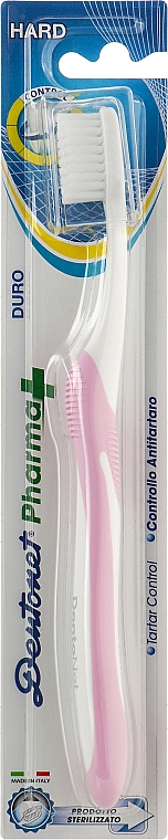 Зубная щетка жесткая, светло-розовая - Dentonet Pharma Hard — фото N1