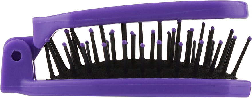 Щітка для волосся складна з дзеркалом, 499426, фіолетова - Inter-Vion — фото N3