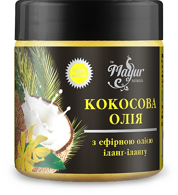 Натуральное кокосовое масло для лица и тела с эфирным маслом иланг-иланг - Mayur
