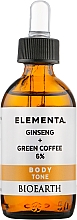 Парфумерія, косметика Сироватка для тіла "Женьшень і зелена кава 6%" - Bioearth Elementa Ginseng Green Coffee 6%