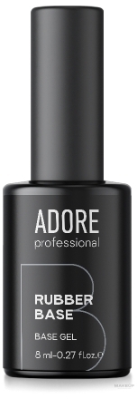 Каучуковая база для ногтей с кисточкой - Adore Professional Rubber Base — фото 8ml