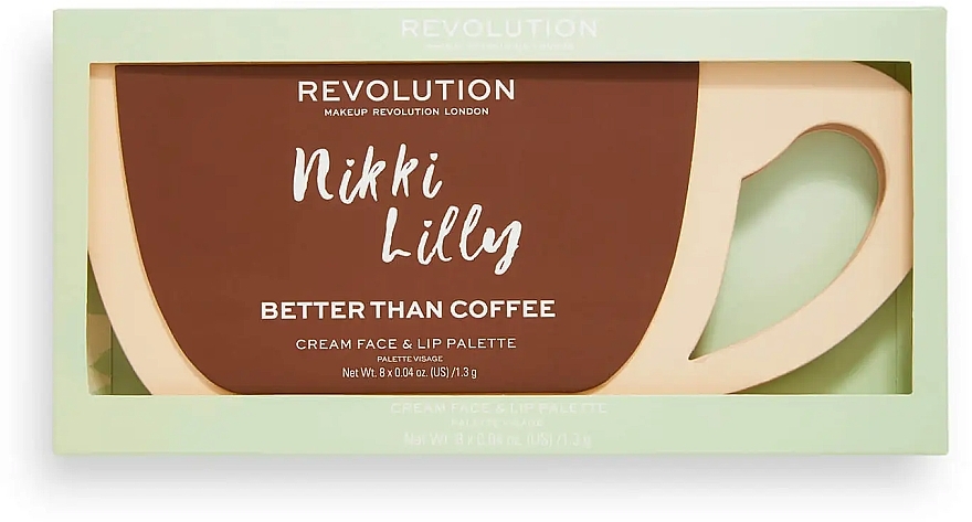 Палетка для макияжа лица и губ - Makeup Revolution X Nikki Lilly Coffee Cup Cream Face & Lip Palette — фото N4
