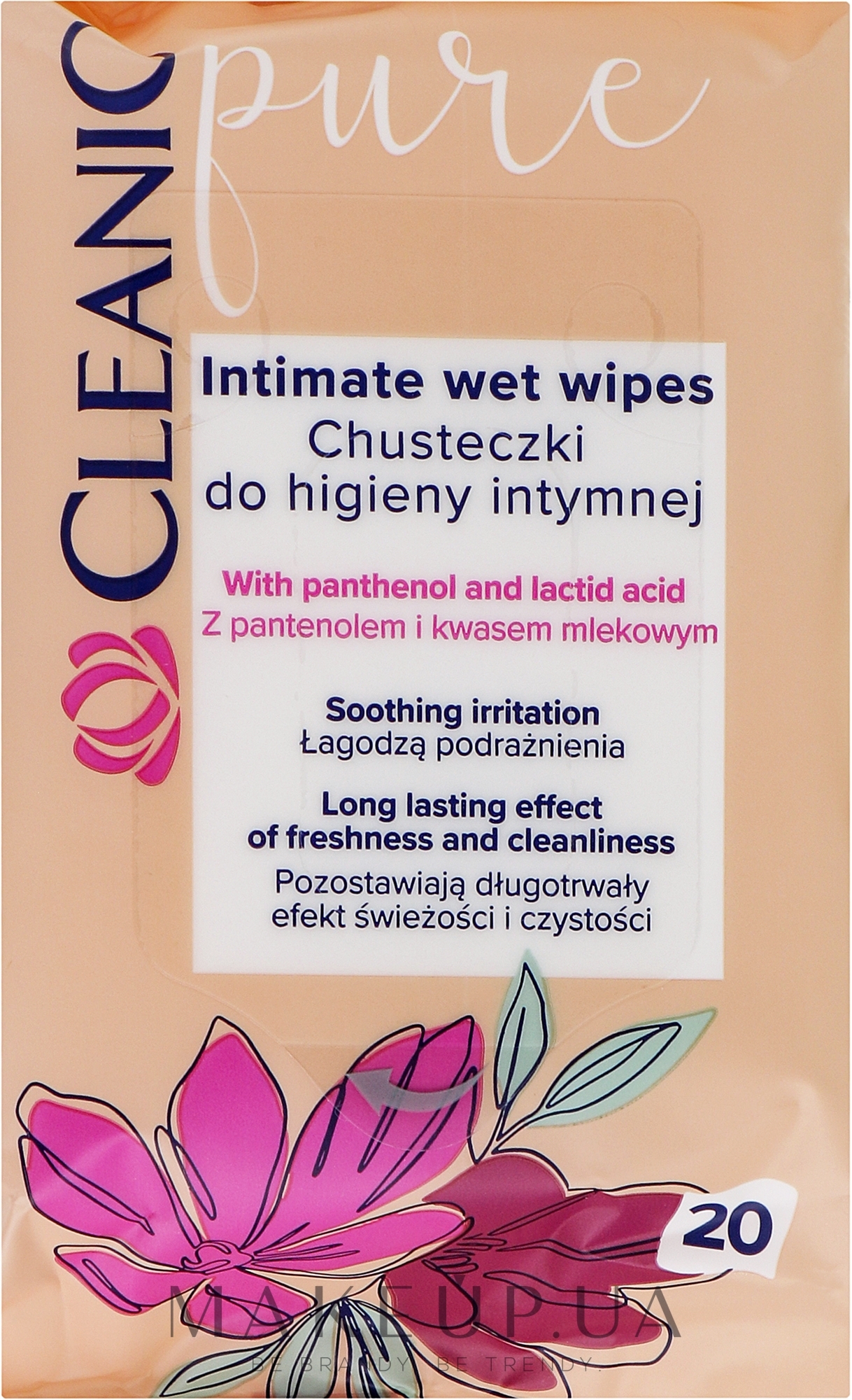 Салфетки для интимной гигиены, 20 шт. - Cleanic Pure Intimate Wet Wipes — фото 20шт