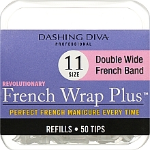 Духи, Парфюмерия, косметика Типсы широкие "Френч Смайл+" - Dashing Diva French Wrap Plus Double Wide White 50 Tips (Size-11)