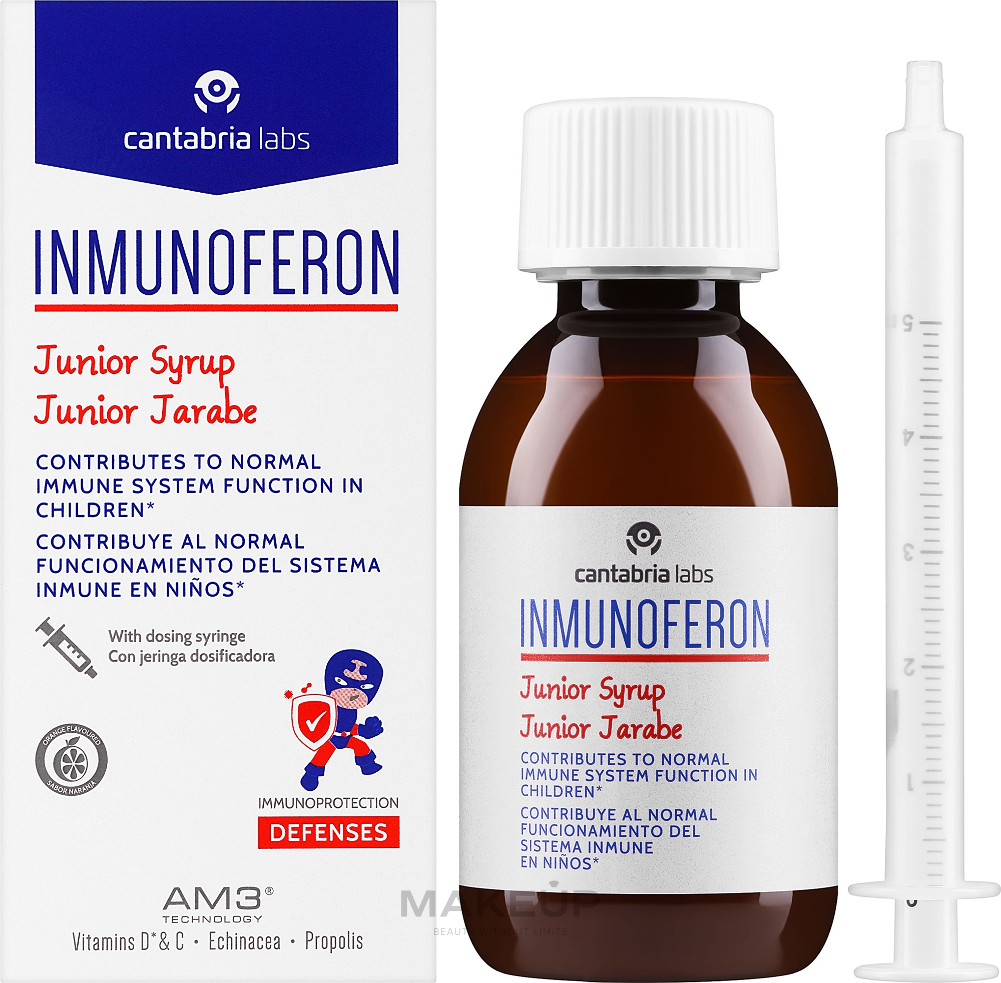 Пищевая добавка для поддержания иммунитета детей, в сиропе - Cantabria Labs Inmunoferon Junior Syrup — фото 150ml