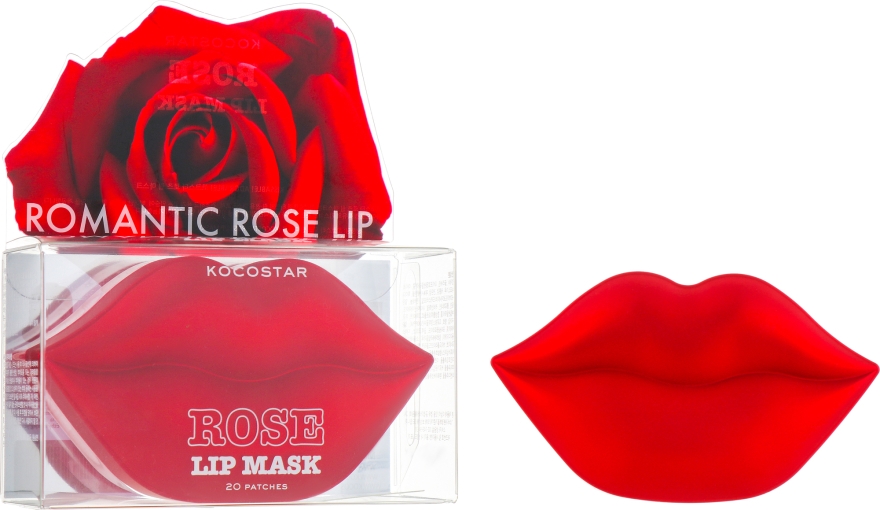 Гидрогелевые патчи для губ "Роза" - Kocostar Rose Lip Mask Jar