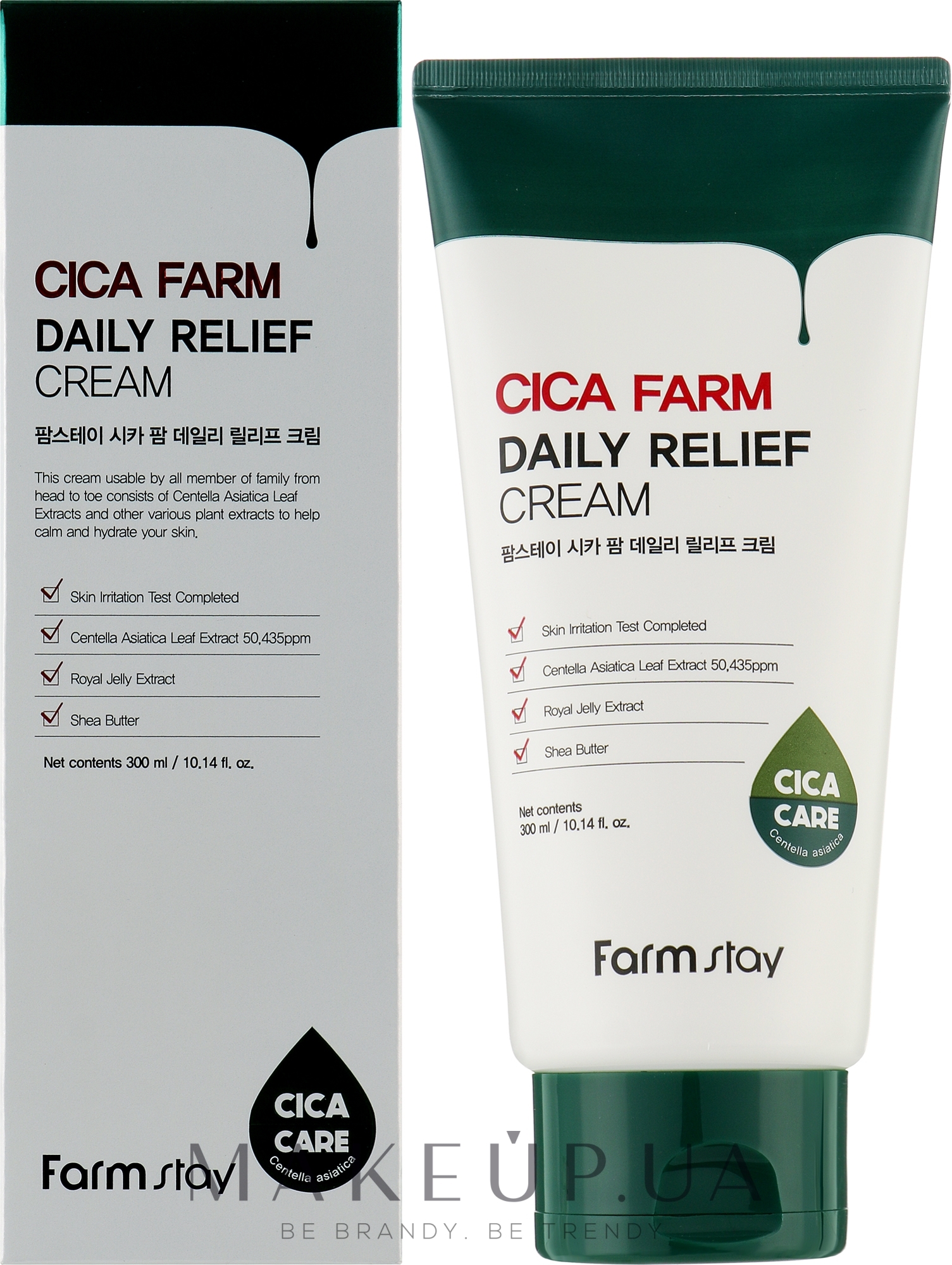 Крем на основе экстракта центеллы азиатской - FarmStay Cica Farm Daily Relief Cream — фото 300ml