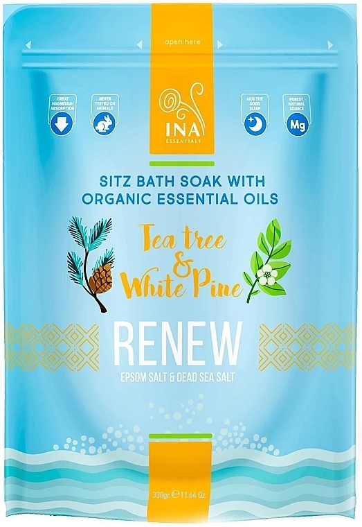 Сіль для ванни оновлювальна "Чайне дерево і біла сосна" - Ina Essentials Renew Bath Salt — фото N1