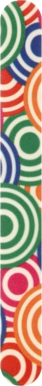 Пилочка для ногтей 2-функциональная прямая цветная, 7446, разноцветные круги - Top Choice — фото N1