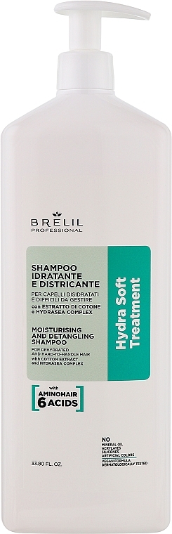 Увлажняющий шампунь для волос - Brelil Hydra Soft Treatment Moisturising And Detangling Shampoo — фото N2