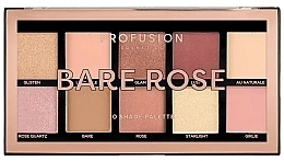 Палетка теней для век - Profusion Cosmetics Bare Rose 10 Shades Eyeshadow Palette — фото N1