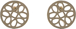 Серьги женские, круг с ажурными узорами, золотистые - Lolita Accessories — фото N1