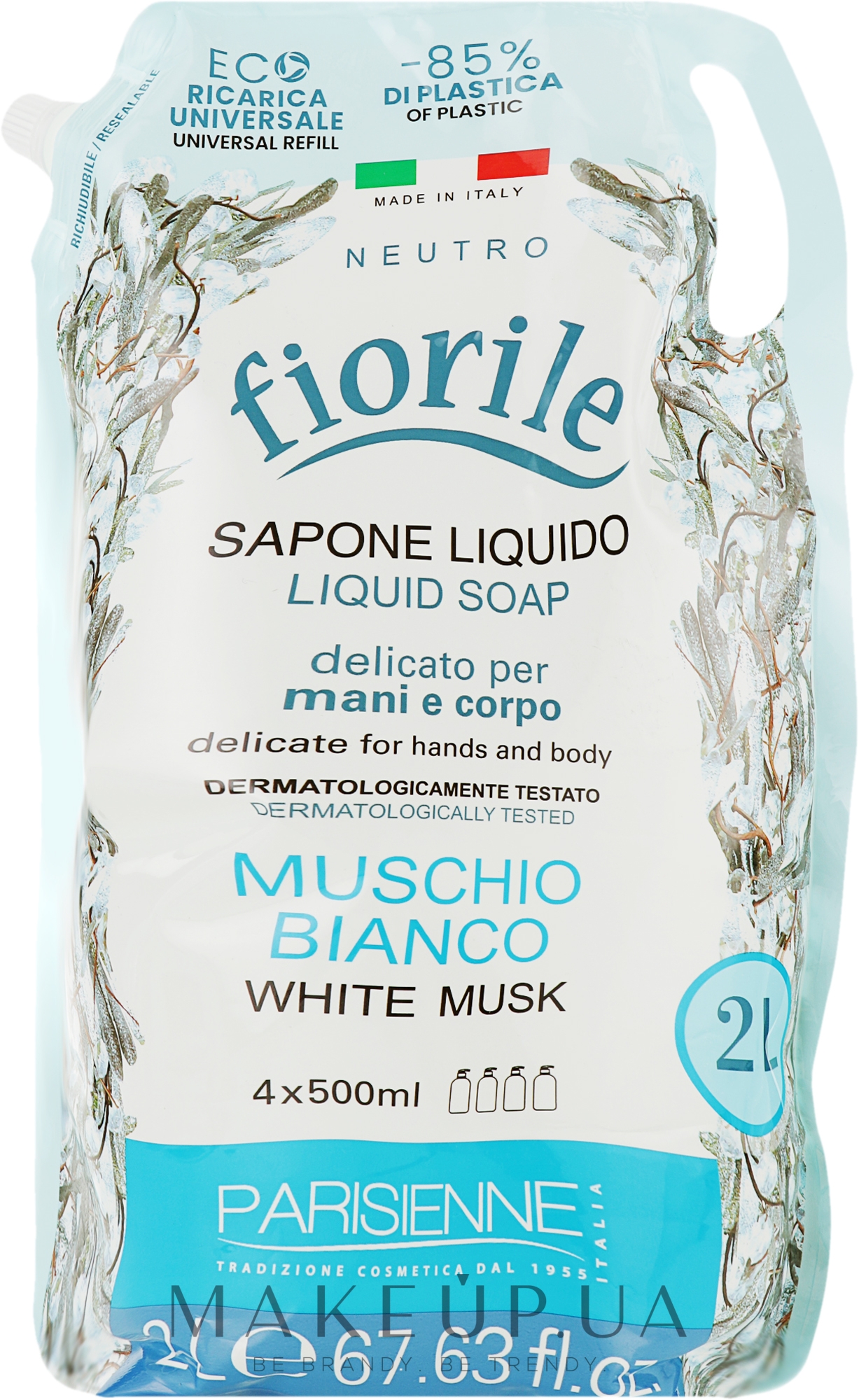 Жидкое мыло "Белый мускус" - Parisienne Italia Fiorile White Musk Liquid Soap (дой-пак) — фото 2000ml