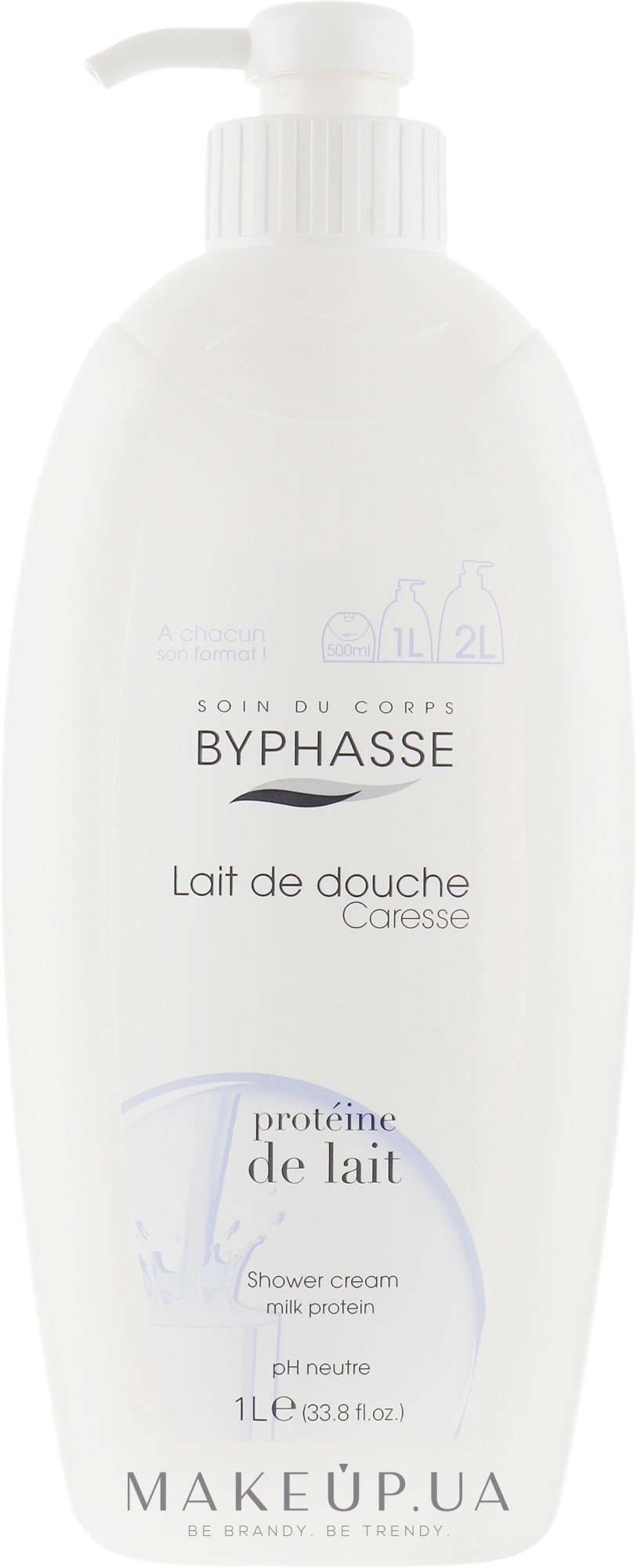Крем для душу "Молочний протеїн" - Byphasse Caresse Shower Cream — фото 1000ml