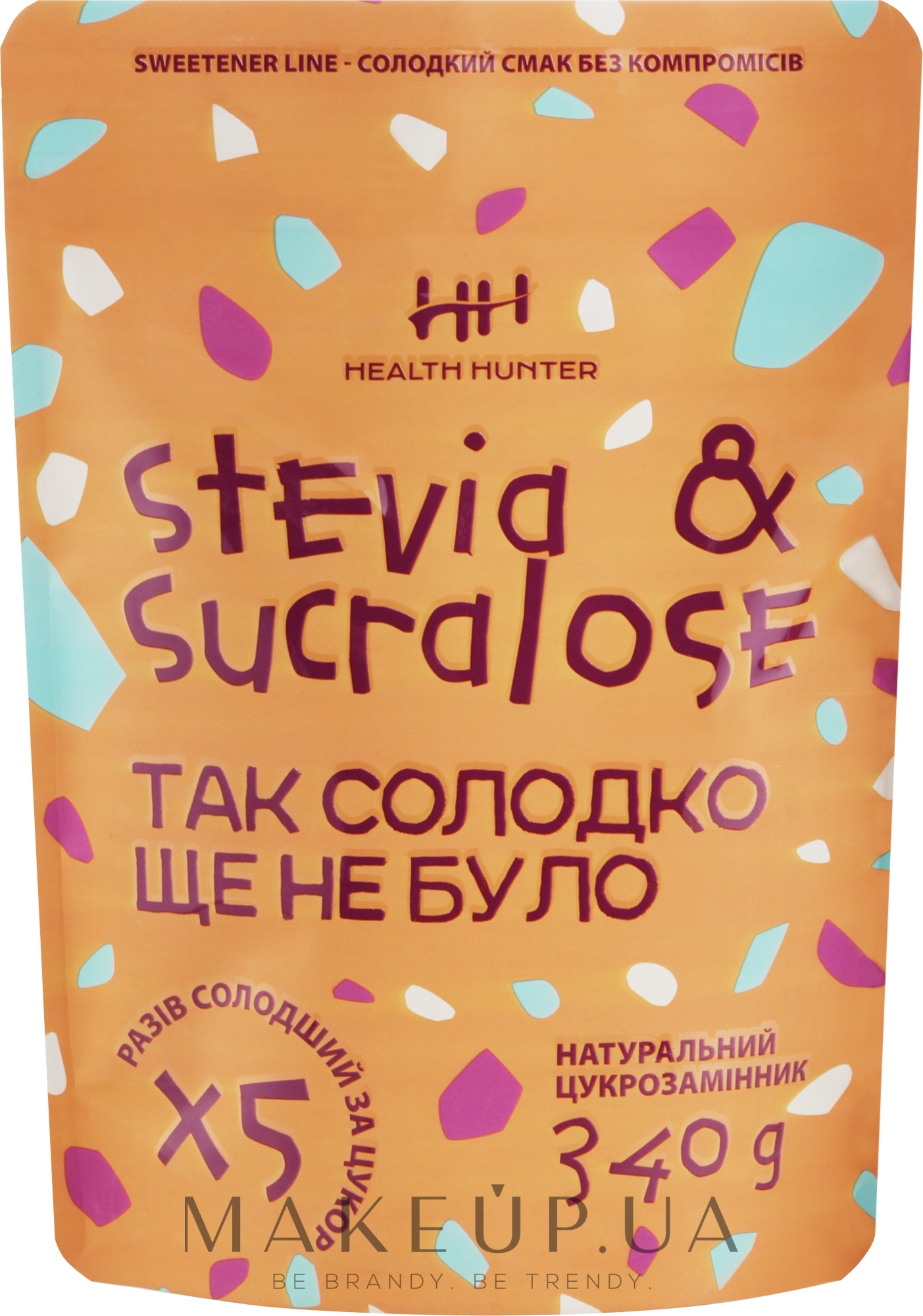 Замінник цукру "Стевія та сукралоза" - Health Hunter Stevia & Sucralose 1:5 — фото 340g