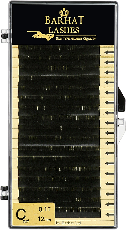 Накладні вії C 0,10 мм (12 мм), 20 ліній - Barhat Lashes — фото N1