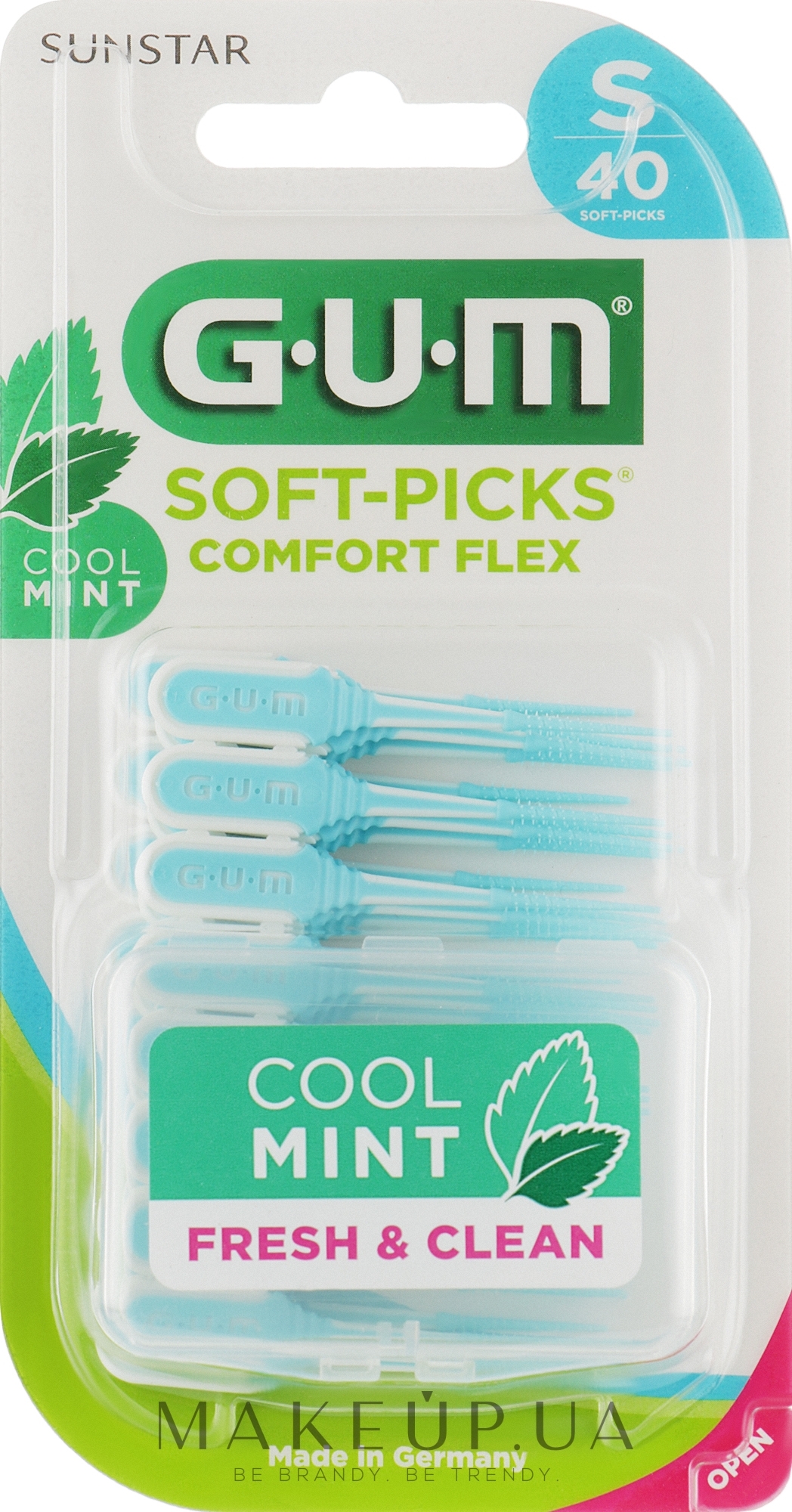 Резиновые межзубные ершики, размер S, 40 шт. - Sunstar Gum Soft-Picks Comfort Flex Cool Mint  — фото 40шт