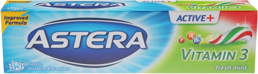 Зубна паста з вітамінами - Astera Active+ Vitamin 3 Fresh Mint