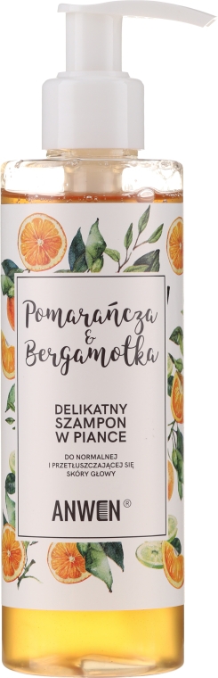 Шампунь-пенка с апельсином и бергамотом для нормальной и жирной кожи головы - Anwen Orange and Bergamot Shampoo — фото N3