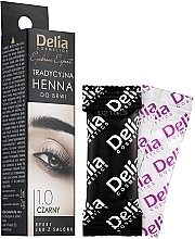 Парфумерія, косметика УЦІНКА Фарба для брів в порошку, чорна - Delia Brow Dye Henna Traditional Black  *