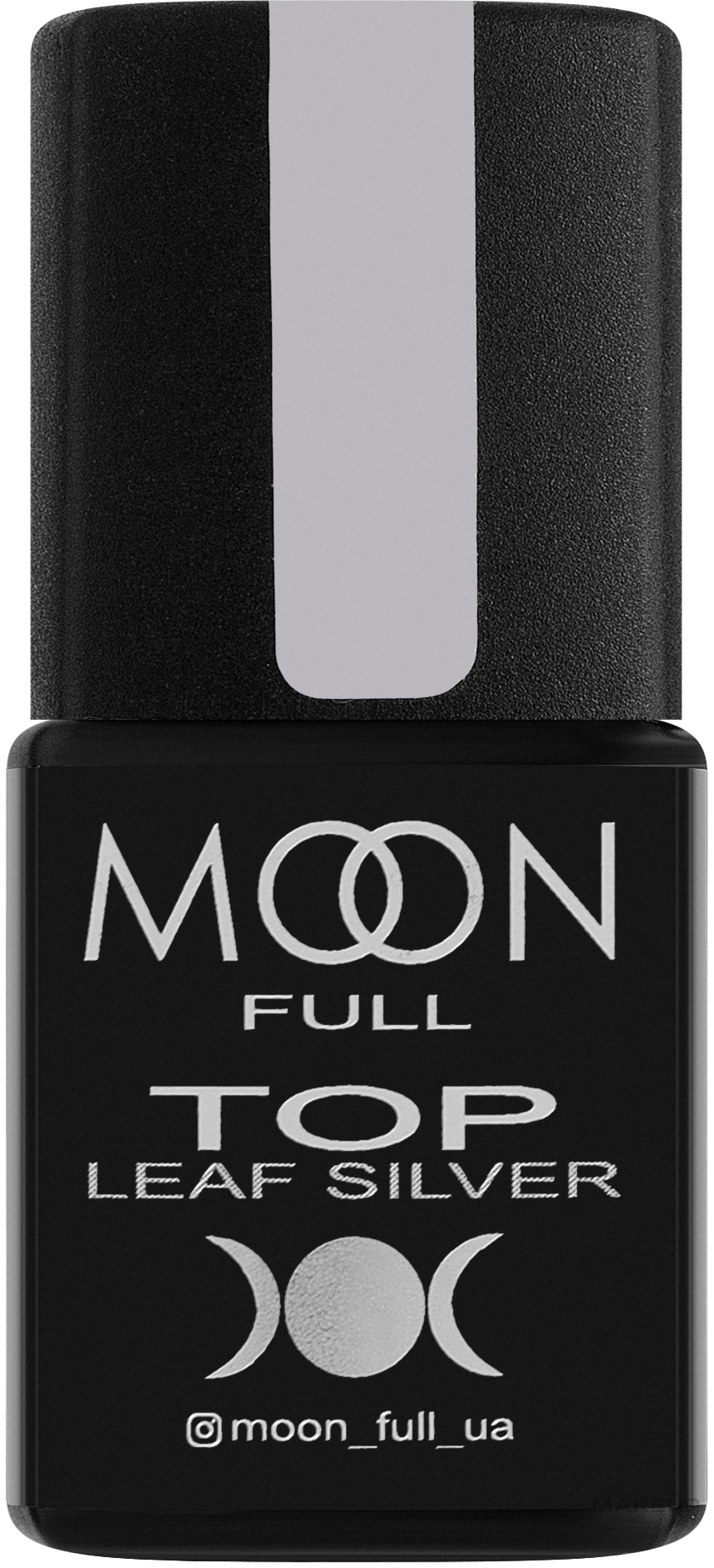 Топ для гель-лаку без липкого шару - Moon Full Top Leaf Silver — фото 8ml