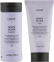 Духи, Парфюмерия, косметика УЦЕНКА Набор для волос - Lakme Teknia White Silver (sh/100ml + mask/50ml) *