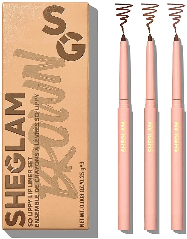 Набор карандашей для губ - Sheglam So Lippy Lip Liner Set Espresso Kisses (lip/liner/3x0.25) — фото N1
