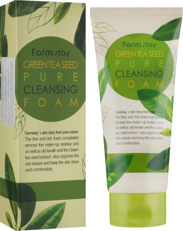 Пенка для умывания с экстрактом зеленого чая - FarmStay Green Tea Seed Pure Cleansing Foam