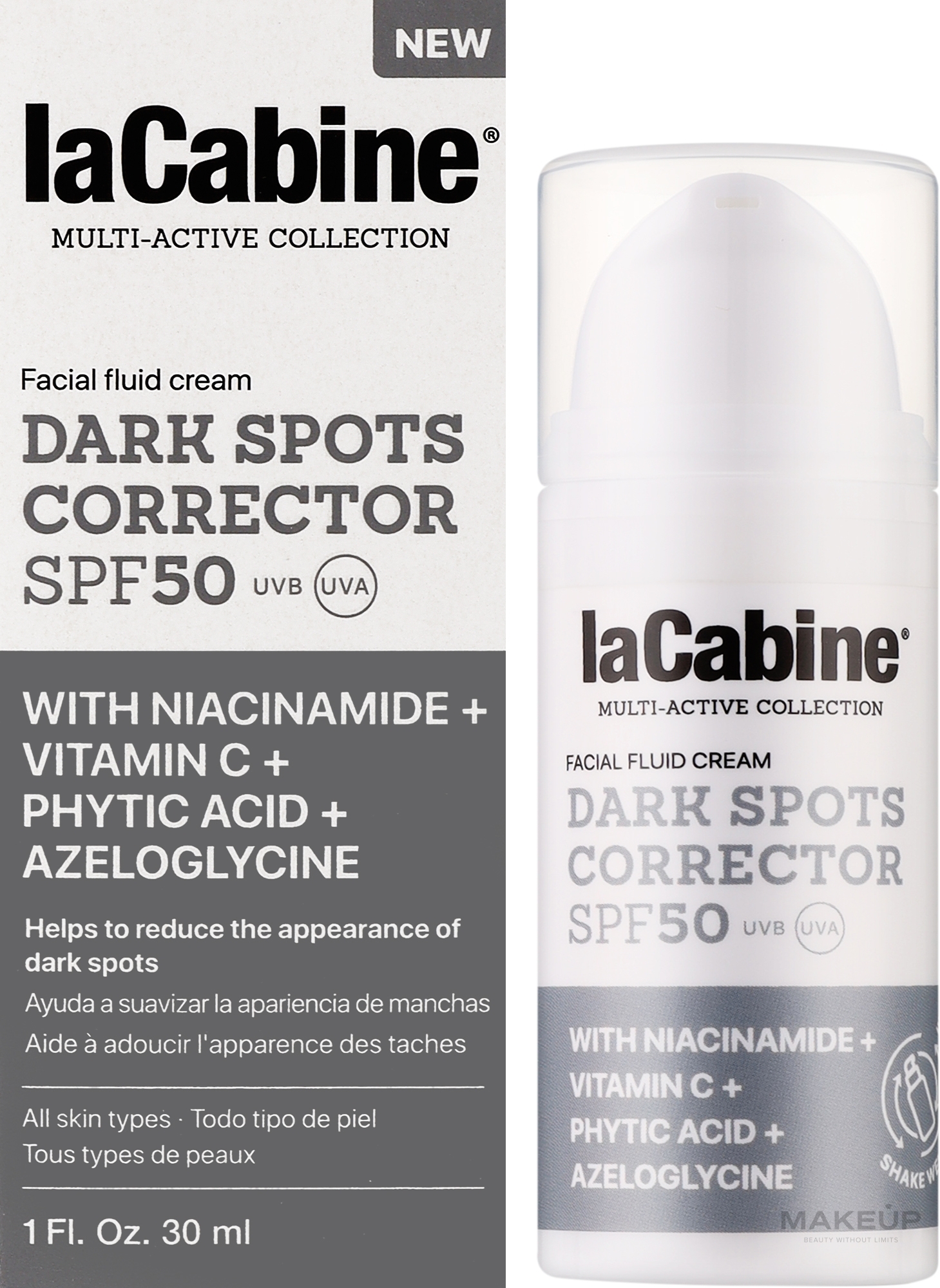 Флюид-крем для лица «Корректор темных пятен» SPF50 - La Cabine Dark Spots Corrector Facial Fluid Cream SPF50 — фото 30ml