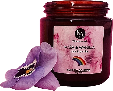 Ароматична соєва свічка "Троянда та ваніль" - KaWilamowski Rose & Vanilla — фото N1