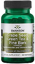 Пищевая добавка "Виноградные косточки, зеленый чай и сосновая кора" - Swanson Grape Seed Green Tea & Pine Bark Complex — фото N1