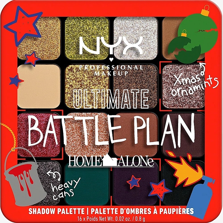 Палетка тіней для повік, 16 відтінків - NYX Professional Makeup Home Alone Ultimate Battle Plan Shadow Palette — фото N1