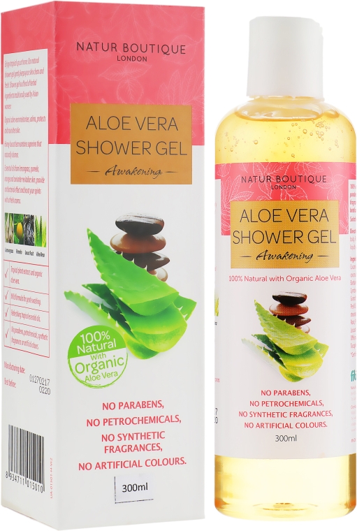 Натуральний гель для душу, з органічним алое - Natur Boutique Aloe Vera Shower Gel Awakening — фото N1