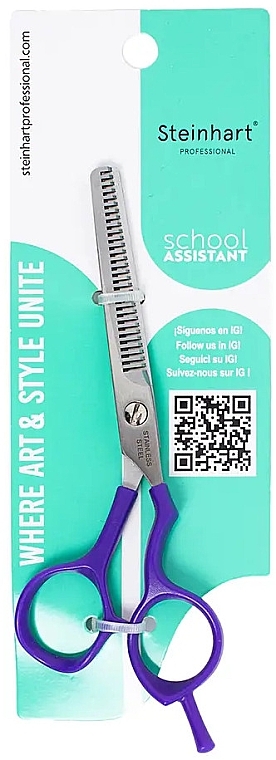 Ножиці для філірування волосся, фіолетові - Steinhart School Assistant Scissors — фото N2