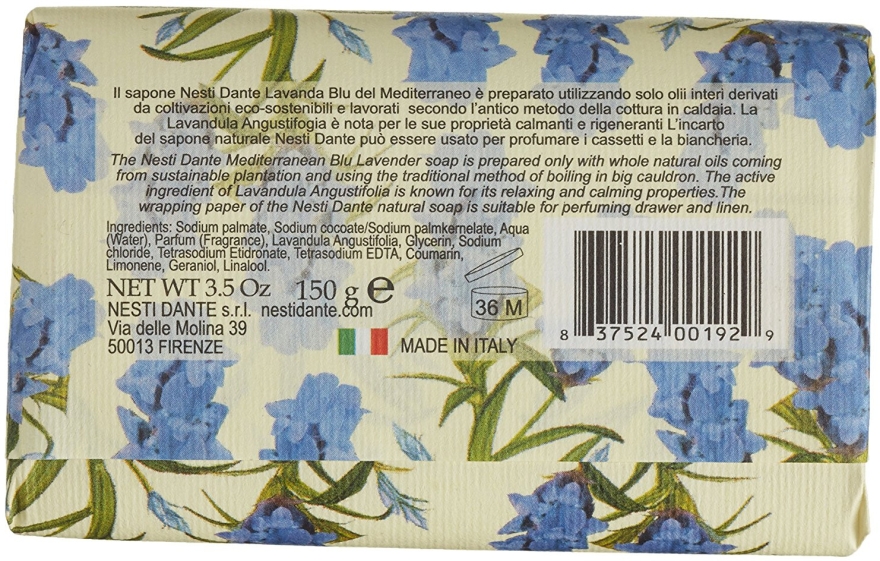 Мыло "Голубое Средиземноморье" - Nesti Dante Lavanda Blu del Mediterraneo Soap — фото N2