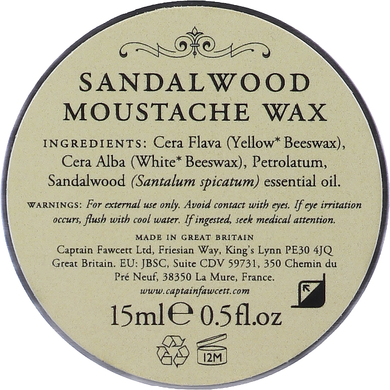Воск для усов - Captain Fawcett Sandalwood Moustache Wax — фото N2