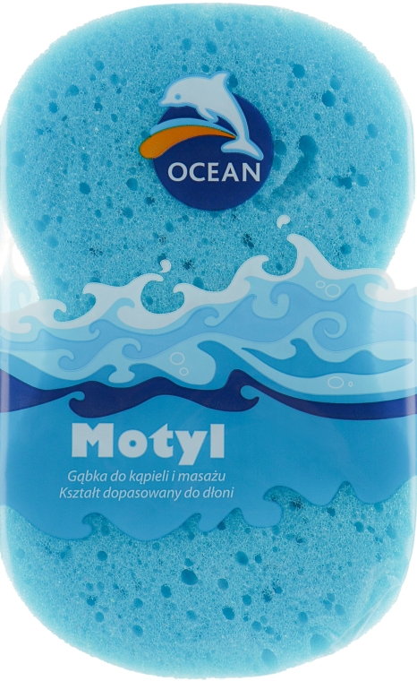 Губка масажна для купання Motyl, блакитна - Ocean — фото N1