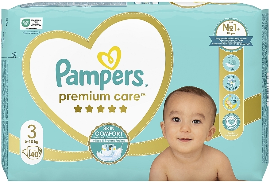 Подгузники Pampers Premium Care Размер 3 (Midi), 6-10кг, 40 шт - Pampers — фото N2