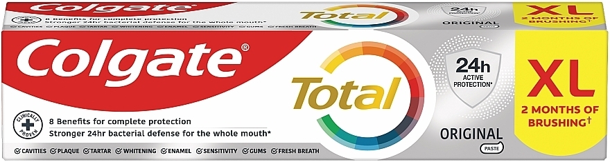 Зубная паста "Тотал Ориджинал" комплексная антибактериальная - Colgate Total — фото N2