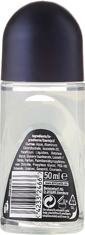 Дезодорант шариковый для мужчин - NIVEA MEN Invisible Fresh Black & White Antiperspirant — фото N2