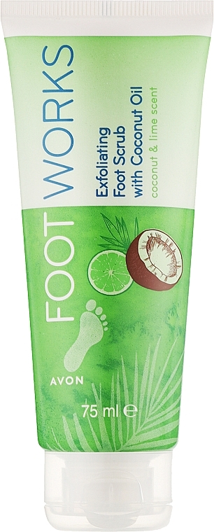 Отшелушивающий скраб для ног с кокосовым маслом - Avon Foot Works Coconut & Lime Exfoliating Scrub — фото N1