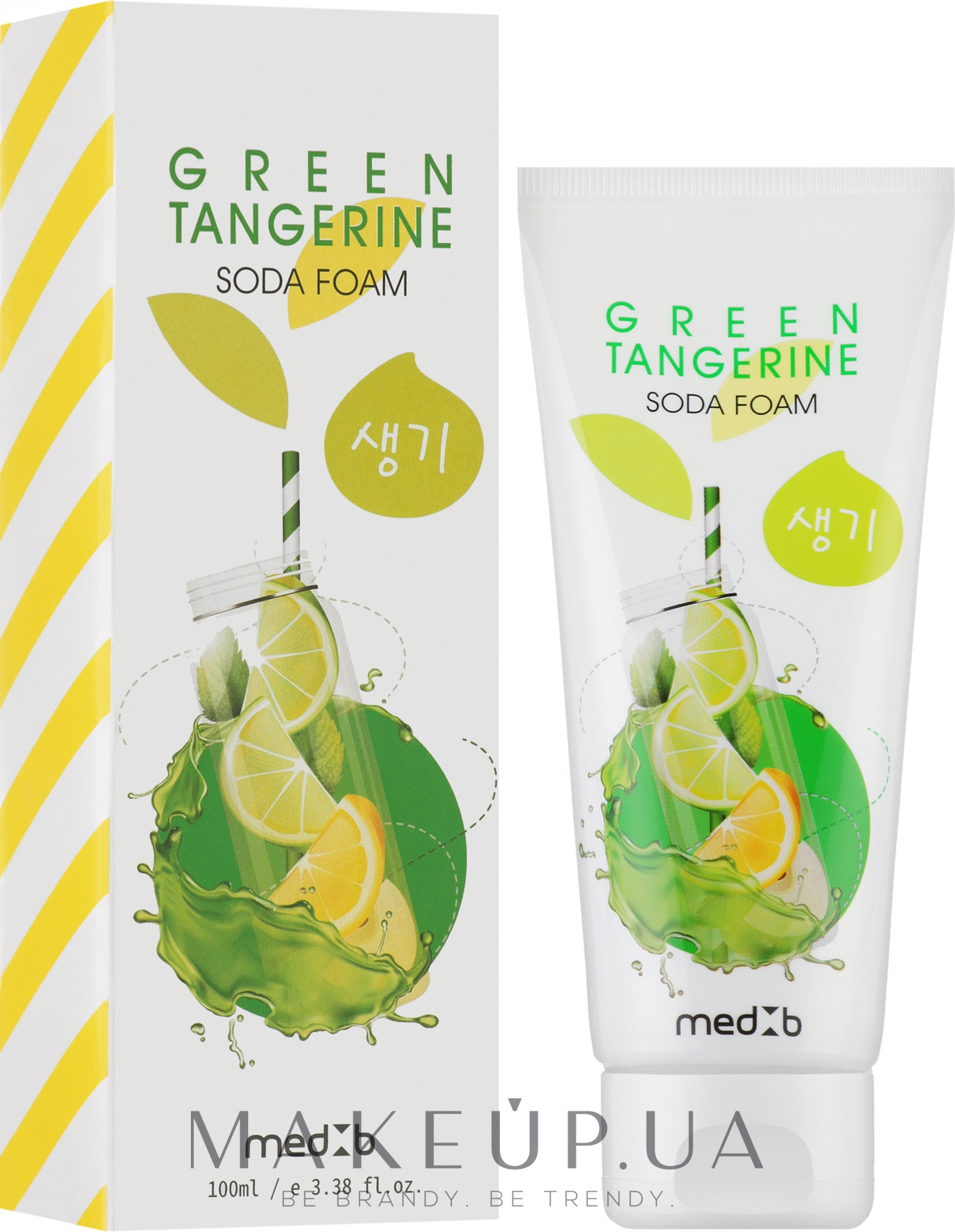 Пінка з содою для вмивання обличчя з екстрактом зеленого мандарину  - MED B Green Tangerine Soda Foam — фото 100ml