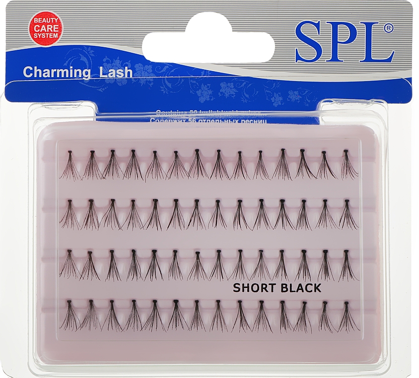 Пучки искусственных ресниц EE-1, 56 шт, короткие - SPL Individual Lashes Short Black — фото N1