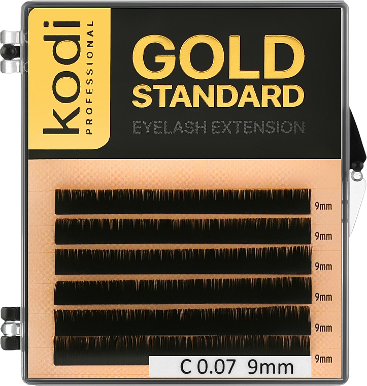 Накладные ресницы Gold Standart C 0.07 (6 рядов: 9 мм) - Kodi Professional — фото N1