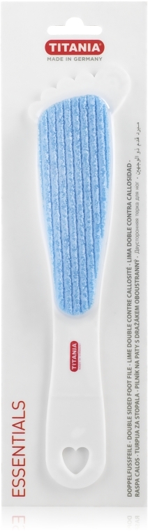 Педикюрная двусторонняя терка с абразивом и пемзой, голубая - Titania — фото N1