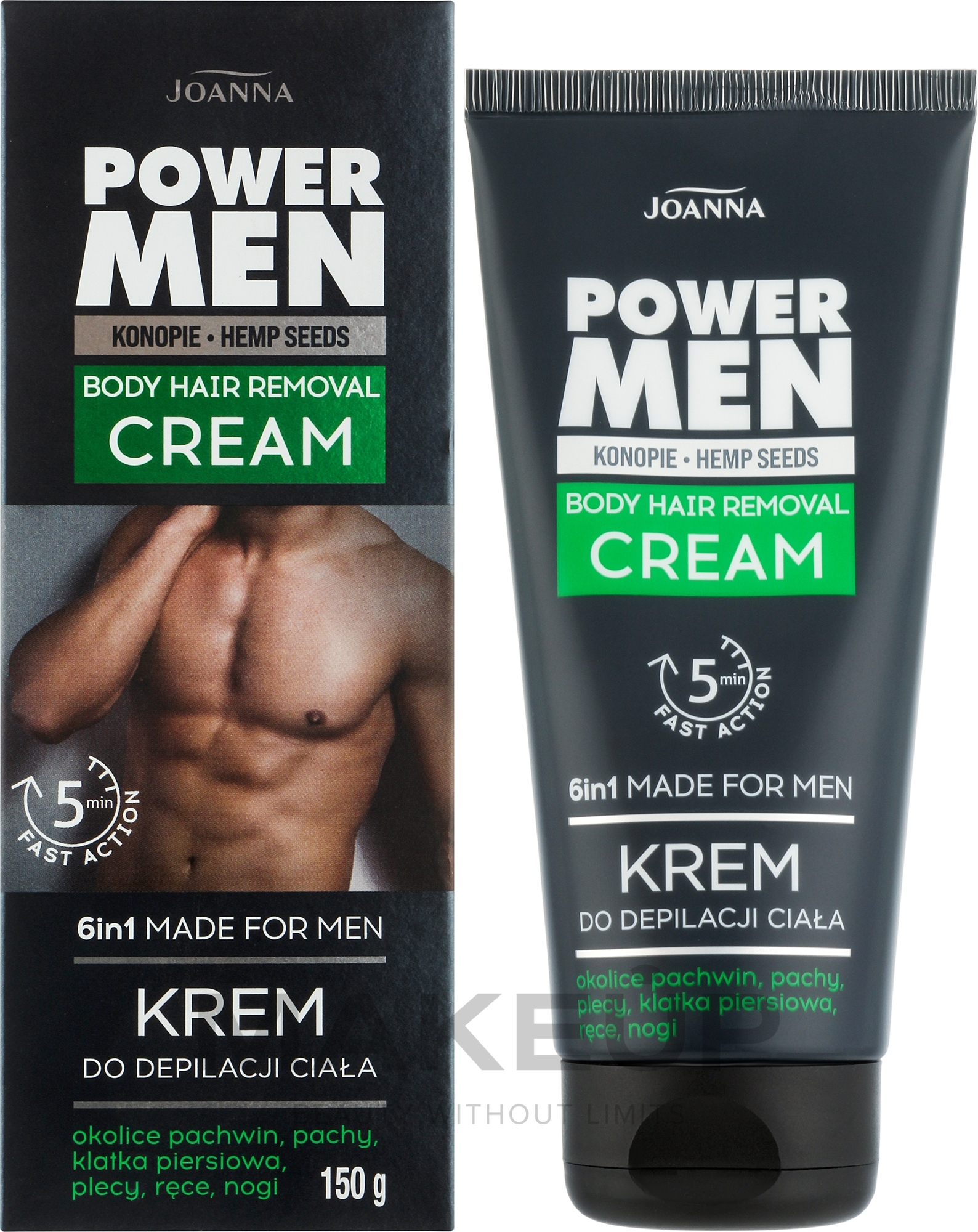 Крем для депіляції, для чоловіків - Joanna Power Men Body Hair Removal Cream — фото 150g