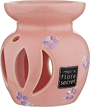 Аромалампа "Тыква" розовая с фиолетовыми цветами - Flora Secret — фото N1