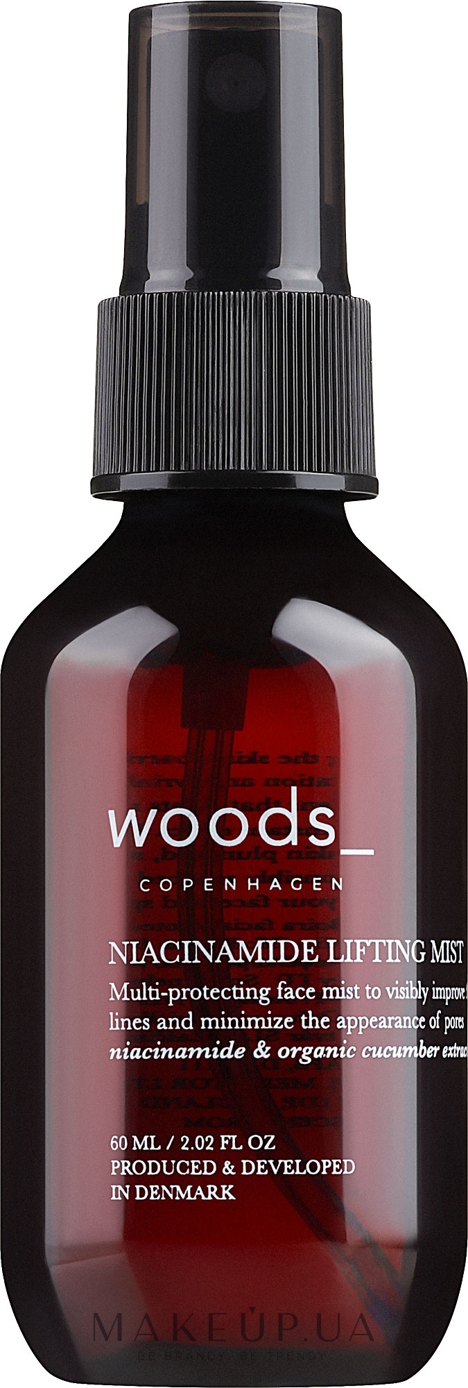 Подтягивающий спрей для лица с ниацинамидом - Woods Copenhagen Niacinamide Lifting Ansigtsmist  — фото 60ml