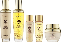 Парфумерія, косметика Набір - FarmStay Honey & Gold Essential Skin Care 3set (toner/130+30ml + emulsion/130+30ml + cr/50ml)