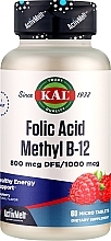 Пищевая добавка "Фолиевая кислота" 800mcg, малина - Kal Folic Acid Methyl B-12 Raspberry — фото N1